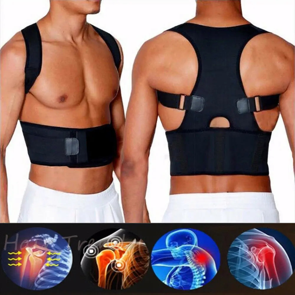 Adjustable Back Posture Corrector Magnetic Therapy Back Support Lumbar Brace Belt Men Spine Posture Correction Women's Corset